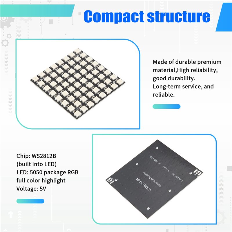لوحة إضاءة LED ملونة بالكامل W - مراجعة Rgb Led Matrix 8X8 وسعره